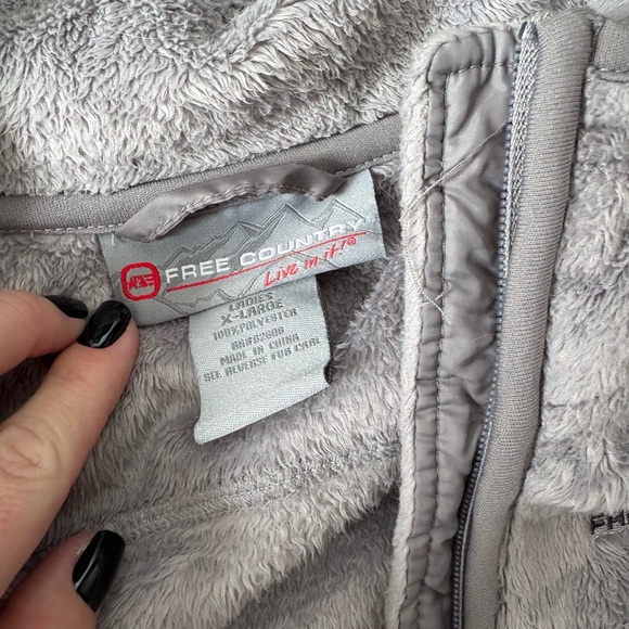 Free Country Gray Fleece Hoodie - Picture 2 of 2
